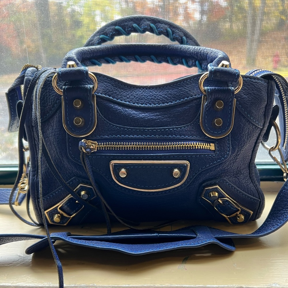 Balenciaga City Classic Studs Bag Leather Mini- Pre Owned